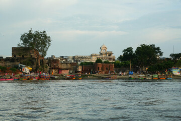 Boat riding view in Ancient Shri Yamuna Temple ghat view, Vrindavan, Mathura, Uttar Pradesh, India. Ancient Shri Yamuna Temple ghat view, Vrindavan, Mathura, Uttar Pradesh, India.8 April 2025

