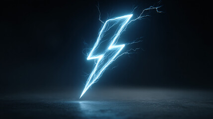 A single blue lightning bolt, symbolizing speed and power - on a black background