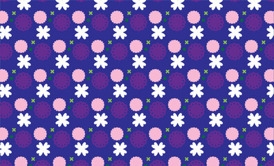 seamless polka dots pattern with flowers
