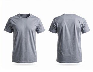 Blank Grey T-Shirt Mockup - Front and Back Views (AI Generated)