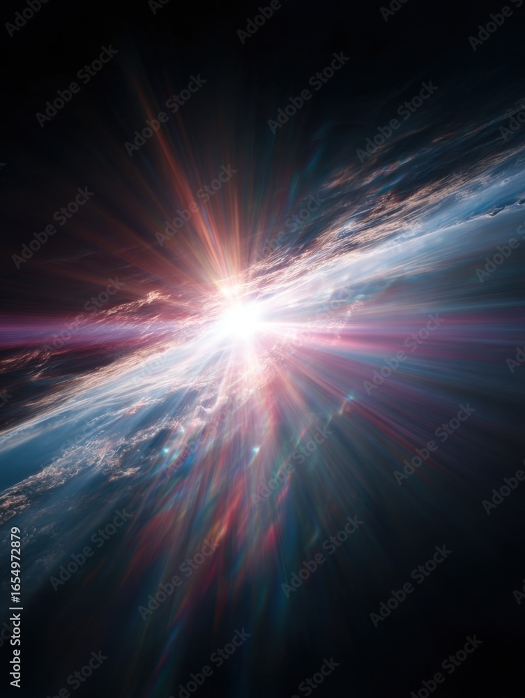 Poster ethereal light bursting through clouds abstract vertical composition dramatic sky view atmospheric p