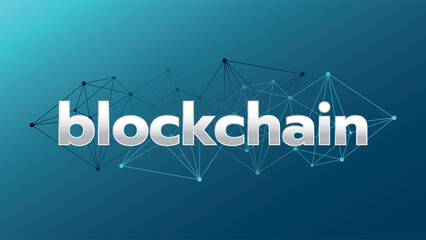 Blockchain technology. Decentralization. Vector illustration for decentralized finance, business, cryptocurrency, digital global trade, payment. Gradient network background