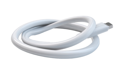 White flexible tubing coiled