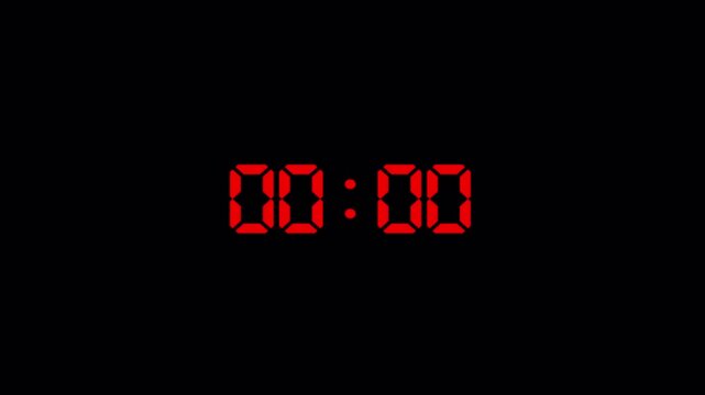 Five second countdown timer animation from 5 seconds to 1 seconds with alpha channel , 5 second countdown timer on a transparent background in 4k.