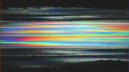 minimal VHS Distress , distorted high quality texture with glitch on black solid background.