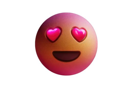 Animated emoticon with hearts in eyes