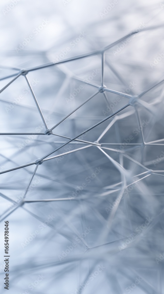 Poster abstract metal wireframe structure close up low angle view concept of connection network technology 