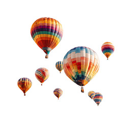 Obraz premium Colorful hot air balloons floating against a dark sky