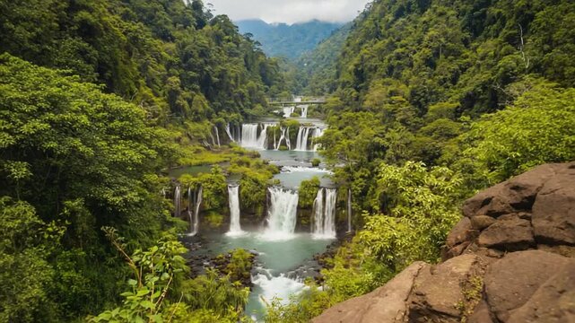 riverside cliffs of coorg karnataka indian landscape zoom out video
