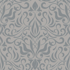 Obraz premium Damask modern seamless pattern element. Vintage classical old fashioned damask ornament, seamless texture for wallpapers, textile.
