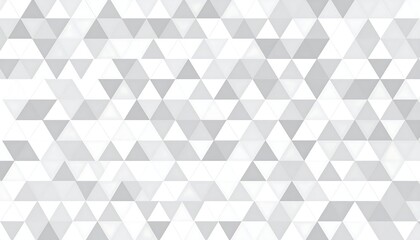Geometric pattern of white and gray triangles creating a modern, abstract mosaic on a seamless canvas, evoking simplicity and sophistication.