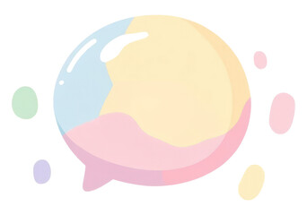 PNG Speech bubble illustration pastel colors.