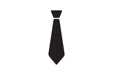 Black tie silhouette icon on white background.