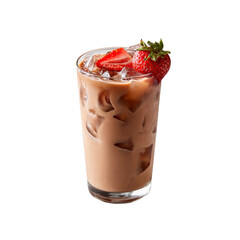 Iced Chocolate Drink with Strawberry Garnish