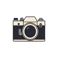 Minimalist line icon of a camera, scalable vector