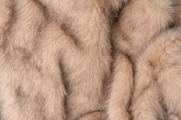 Obraz premium Texture of faux fur as a background, top view.