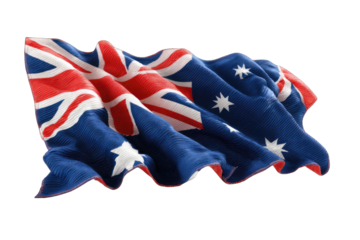 Rippled Australian flag against black background
