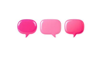 Pink speech balloon on transparent background png