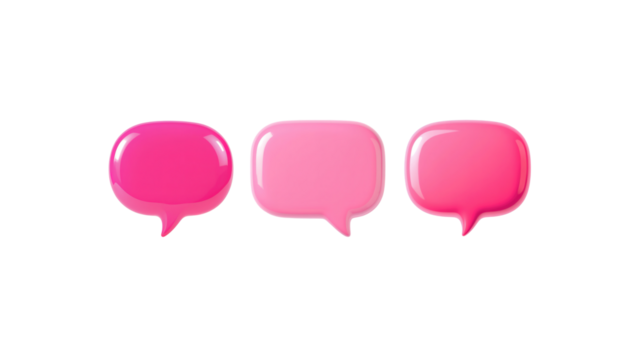Pink speech balloon on transparent background png