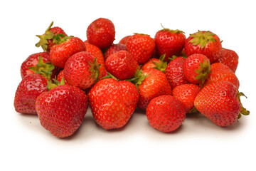 Fresh group of berries isolated on a white background.