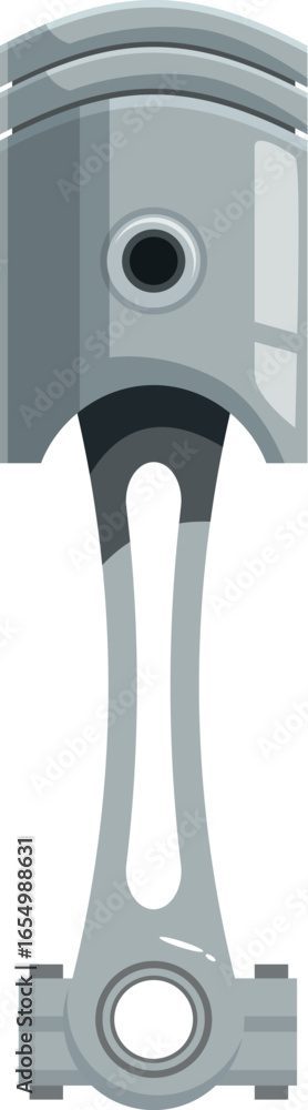 Poster illustration of a piston connecting rod, a crucial component converting linear motion into rotationa
