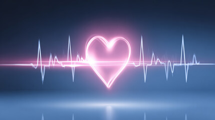 A vibrant heartbeat illustration with a glowing heart symbol, representing love and vitality intertwined with life.