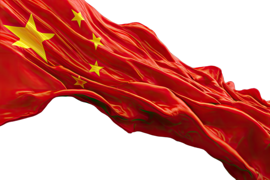 A waving Chinese flag