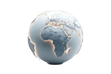 A 3D rendering of a stylized Earth globe