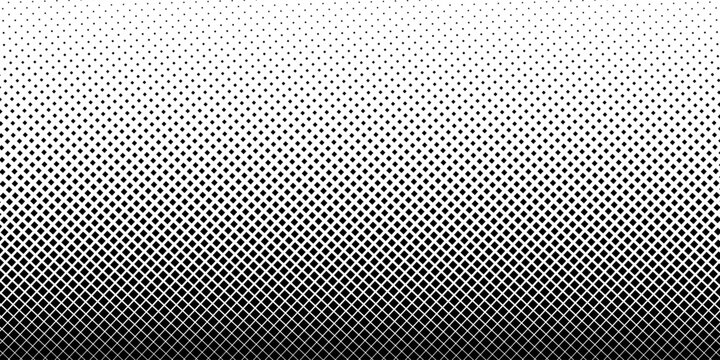 Geometric pattern of black diamonds on a white background.Seamless in one direction.Long fade out.The radial transformation method. modern