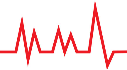 Red Heartbeat Line Vector Graphic.
ECG EKG Heart Rate Pulse Line Vector.
Cardiology Heartbeat Rhythm Vector Icon