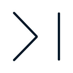 Last page icon, Vector logo sign, Illustration, shape, design, UX UI icon, editable eps