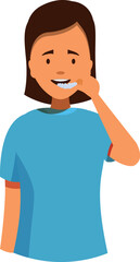 Woman using toothpaste for cleaning teeth, promoting oral hygiene and dental health