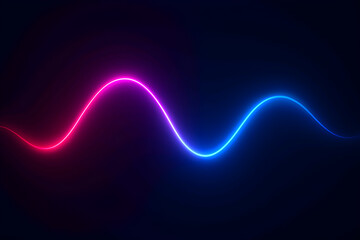 Bright glowing blue neon laser lines creating an abstract wave motion on a black background
