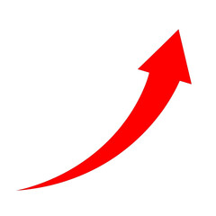 Red upward curving arrow indicating growth and progress