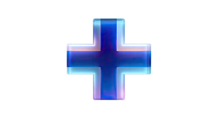 Obraz premium 3D plus sign, vibrant blue