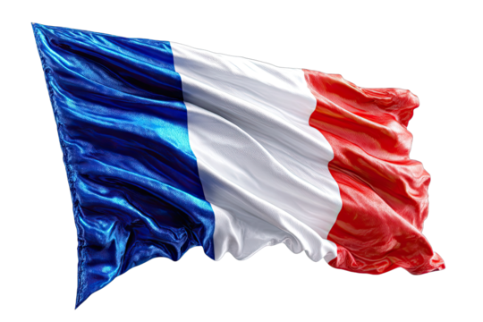 French flag in motion, digitally rendered