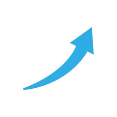 Blue arrow curving upwards indicating growth