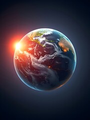 The Earth A Vibrant Planet with a Fiery Sunrise, a Glimpse from Outer Space