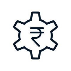 Operational cost - Rupee icon, Vector logo sign, Illustration, shape, design, UX UI icon, editable eps