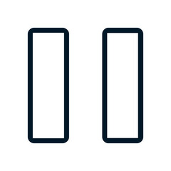 Pause icon, Vector logo sign, Illustration, shape, design, UX UI icon, editable eps