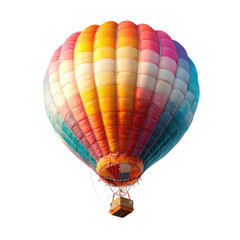 Fototapeta premium Colorful hot air balloon soaring high against a black background