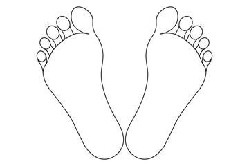 Foot sole continues one line art