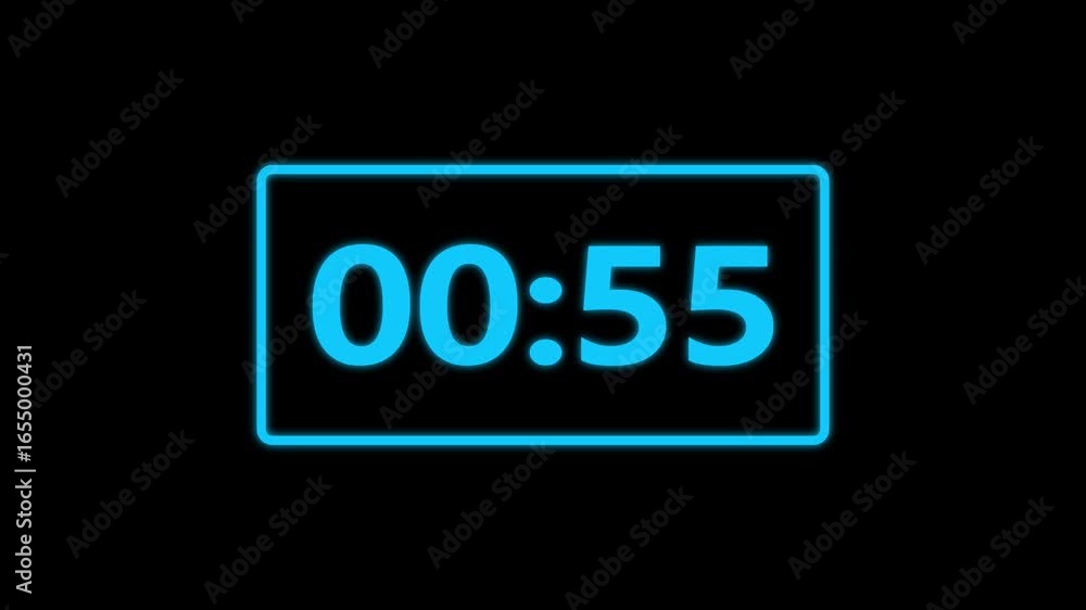 Poster technology 1 minute countdown timer animation .1 minute stopwatch , analog clock icon animation .