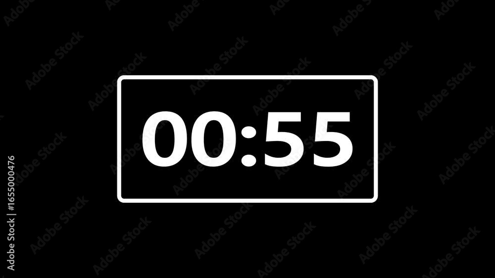 Poster technology 5 minute countdown timer animation .5 minute stopwatch , analog clock icon animation .