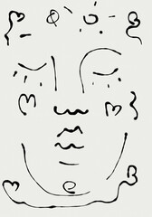 hand drawn face illustration