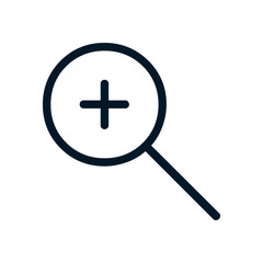 Obraz premium Zoom in icon, Vector logo sign, Illustration, shape, design, UX UI icon, editable eps