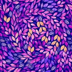 Watercolor Leaves Seamless Pattern, Organic Autumn Foliage Repeat, Hand-painted Leaf Fabric, Gentle Nature Inspired Design, Artistic Fall Print