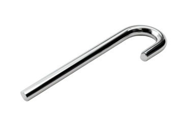 Shiny metallic candy cane shaped object