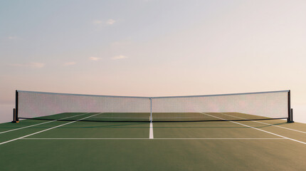 Outdoor Tennis Court at Dusk