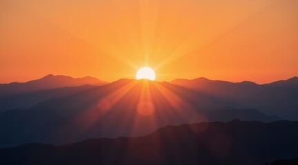 sunset over the mountains